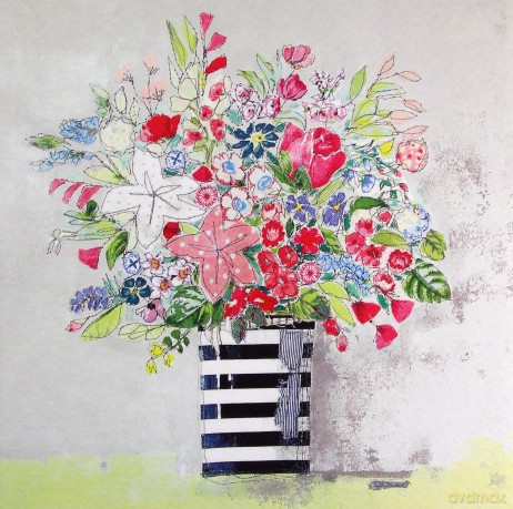 Karnet kwadrat z kopertą Stripy Vase
