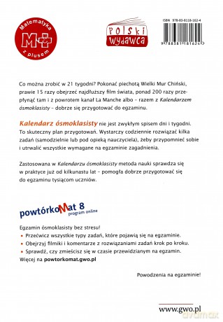 Matematyka Szkoła podstawowa 8 Kalendarz ósmoklasisty [KSIĄŻKA]