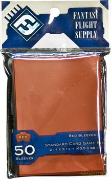 FFG Standard Card Game Sleeves - Red Czerwone 50 [GRA]