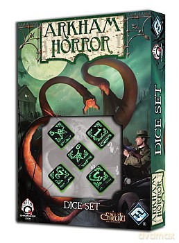 Komplet Kości "Arkham Horror" - Czarno-zielony [GRA]