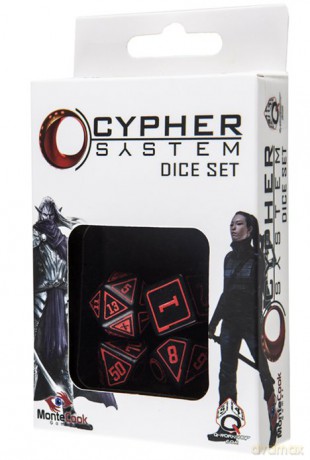 Komplet Kości Cypher System - Czarno-czerwony [GRA]