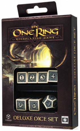 Komplet Kości Deluxe - The One Ring RPG - Beżowo-czarny [GRA]