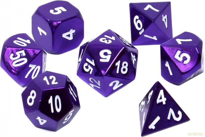 Komplet kości REBEL RPG - Metal - Metaliczna purpura [GRA]