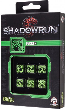 Komplet Kości Shadowrun - Decker - Czarno-zielony [GRA]