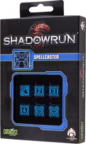 Komplet Kości Shadowrun - Spellcaster - Czarno-niebieski [GRA]