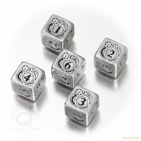 Komplet Kości Steampunk 6 Ścian - Metalowo-czarny [GRA]