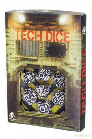 Komplet Tech Dice - Biało-czarny [GRA]