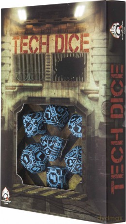Komplet Tech Dice - Czarno-błękitny [GRA]