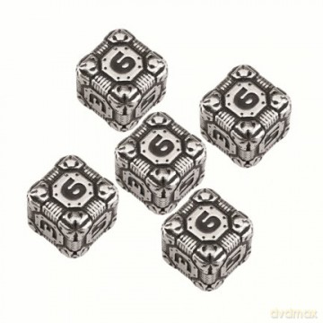 Komplet Tech Dice 6 Ścian - Metalowo-czarny [GRA]