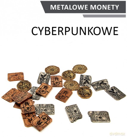 Metalowe Monety - Cyberpunkowe zestaw 24 monet [GRA]