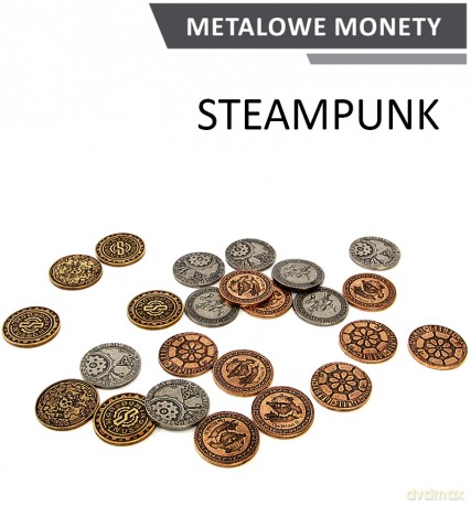 Metalowe Monety - Steampunkowe zestaw 24 monet [GRA]