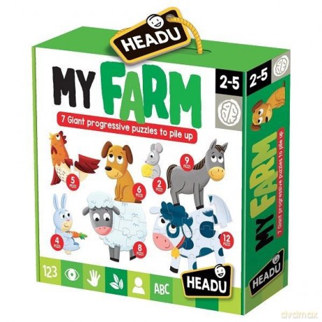 RUSSELL Układanka HEADU Moje progresywne puzzle - Farma [PUZZLE]