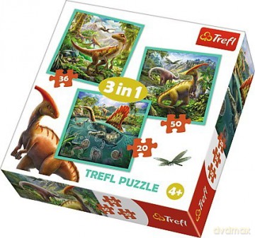 TREFL Puzzle 3w1 - Niezwykły świat dinozaurów [PUZZLE]
