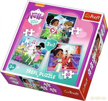 TREFL Puzzle 3w1 - Rycerka Nella i jej świat [PUZZLE]