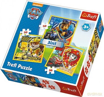 TREFL Puzzle 3w1 Psi Patrol - Marshall, Rubble i Chase [PUZZLE]