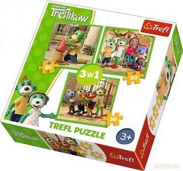 TREFL Puzzle 3w1 Rodzina Treflików - Zabawy Treflików [PUZZLE]