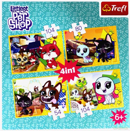 TREFL Puzzle 4w1 - Littlest Pet Shop, Mile wspomnienia [PUZZLE]