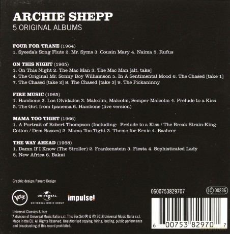 Archie Shepp: 5 Original Albums [5CD]