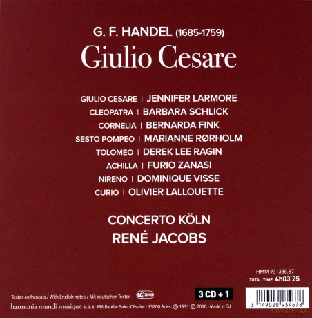 Handel: Giulio Cesare Concerto Koln Jacobs  [4CD]