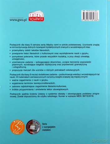 Język polski Szkoła podstawowa 8 Między Nami podręcznikęcznik [KSIĄŻKA]