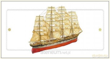 Karnet 12x23 G06 42A 323 + koperta Żaglowiec czerwony