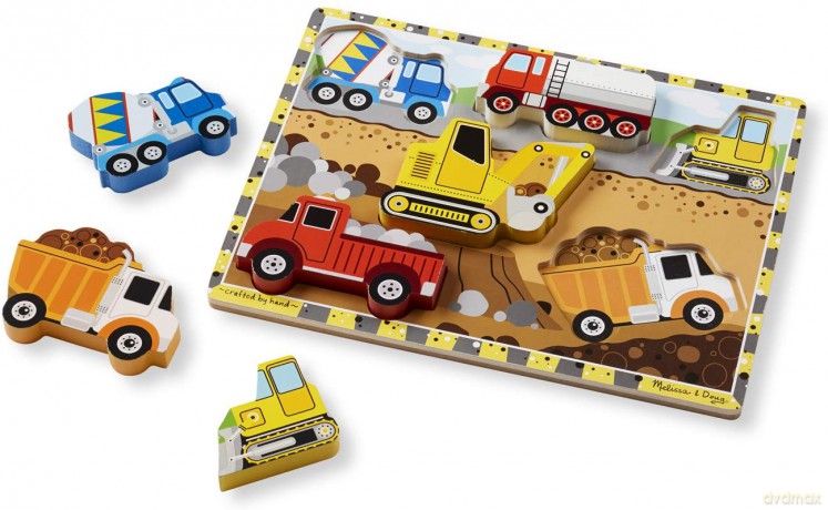 Puzzle drewniane Samochody budowlane