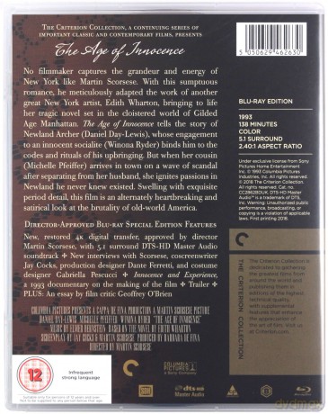 The Age of Innocence (Wiek niewinności) [Blu-Ray]