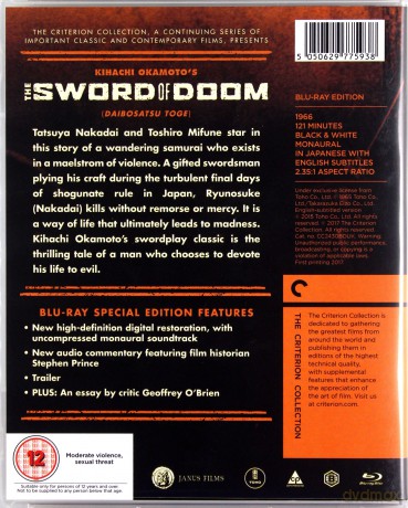 Sword Of Doom (Miecz przeznaczenia) [Blu-Ray]