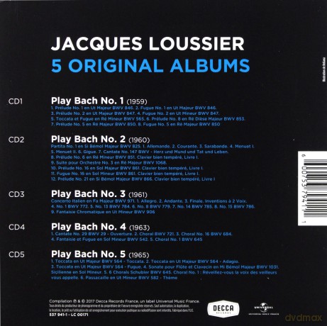 Jacques Loussier: 5 Original Albums [5CD]