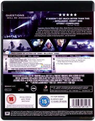 Prometheus (Prometeusz) [Blu-Ray 4K]+[Blu-Ray]