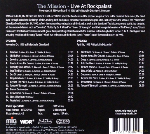 The Mission: Live At Rockpalast (digipack) [2CD]+[DVD]