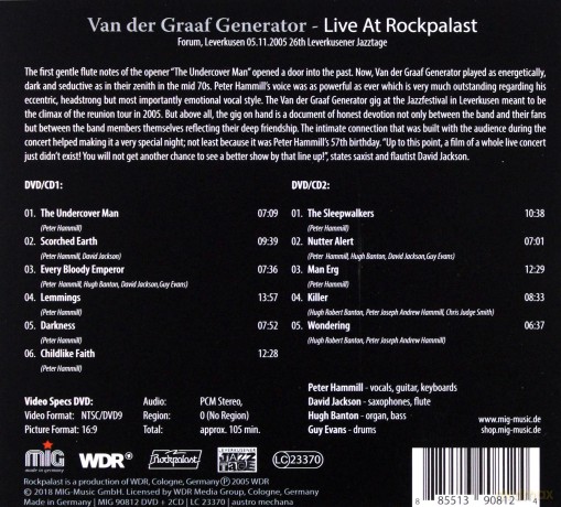 Van Der Graaf Generator: Live At Rockpalast (digipack) [2CD]+[DVD]