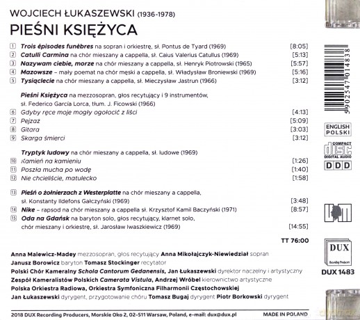 Wojciech Łukaszewski: Pieśni Księżyca [CD]