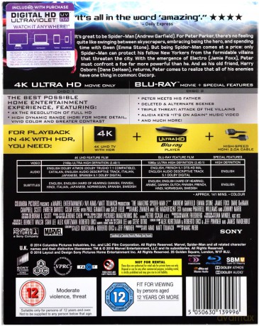 Amazing Spiderman 2, The [Blu-Ray 4K]+[Blu-Ray]