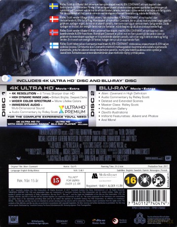 Alien Covenant (steelbook) [Blu-Ray 4K]+[Blu-Ray]