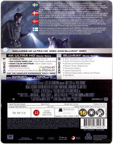 Alien Covenant (steelbook) [Blu-Ray 4K]+[Blu-Ray]