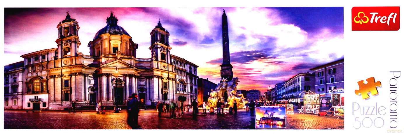 TREFL 500 el. Panorama - Piazza Navona, Rzym [PUZZLE]