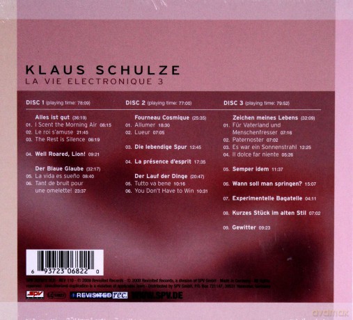 Klaus Schulze: La Vie Electronique 3 (digipack) [3CD]