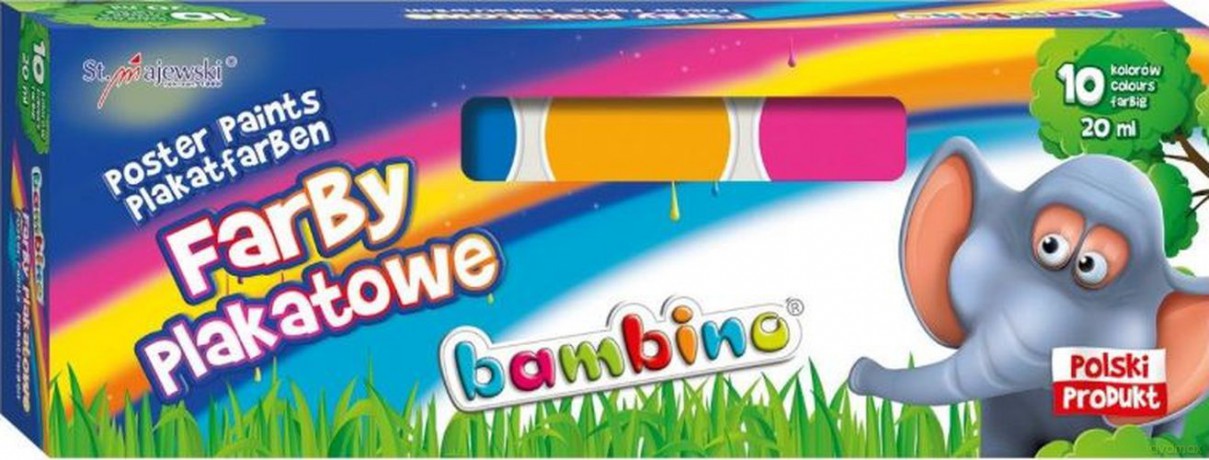Farby bambino plakatowe 10 kolorów 20 ml