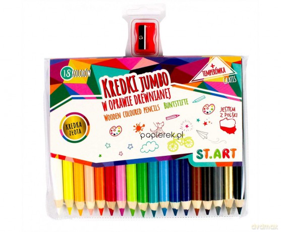 Kredki jumbo st.art 18 kolorów z temperówka