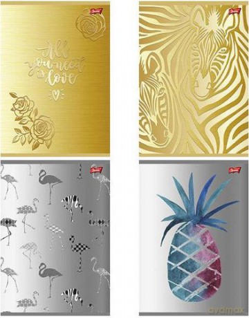 Zeszyt A4 96k kratka gold and silver