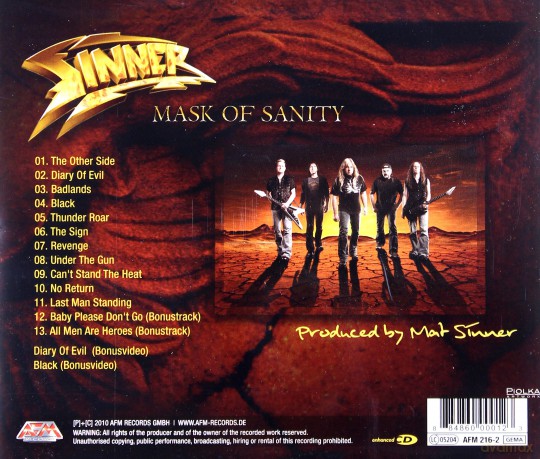 Sinner: Mask Of Sanity [CD]