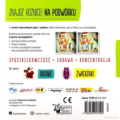 Znajdź różnice. Na podwórku. Kapitan Nauka [KSIĄŻKA]