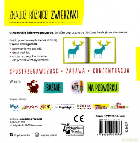 Znajdź różnice. Zwierzaki [KSIĄŻKA]
