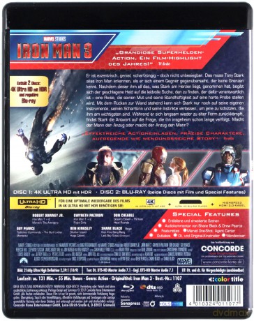 Iron Man 3 [Blu-Ray 4K]+[Blu-Ray]