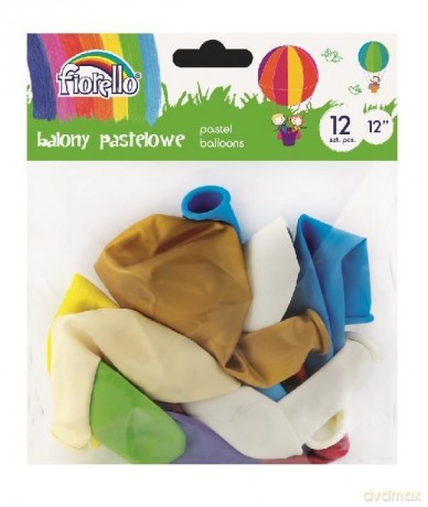 Balony Pastel 12'' mix 12 sztuk