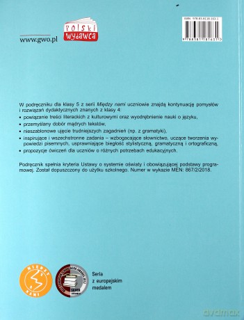 Język polski Szkoła podstawowa 5 Między Nami podręcznik [KSIĄŻKA]