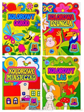 Kolorowanka A4 z nakl. 4 wzory. MIX [KSIĄŻKA]