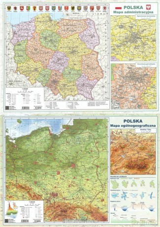 Mapa Polski A2 Dwustronna ścienna (10 szt)