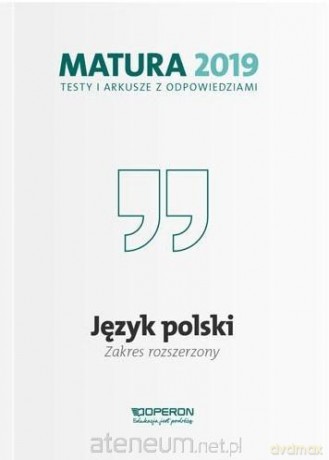 Matura 2019 Język polski. Testy i arkusze zakres podstawowy i rozszerzony [KSIĄŻKA]